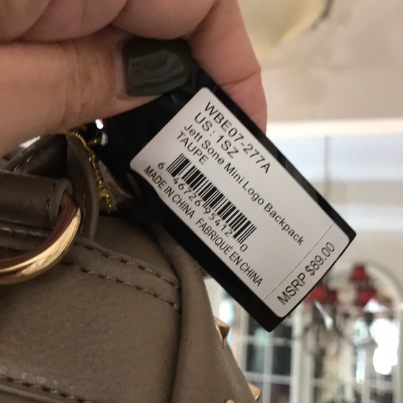 🆕 Bebe Mini Taupe Backpack with Bling! - Picture 6 of 8